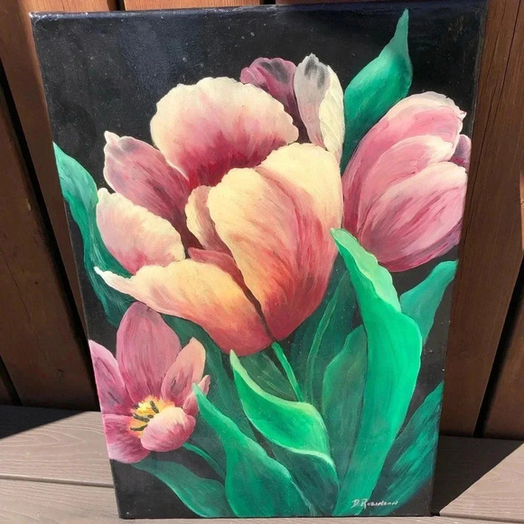 Hand Painted  Signed Canvas Art - Picture 2 of 6